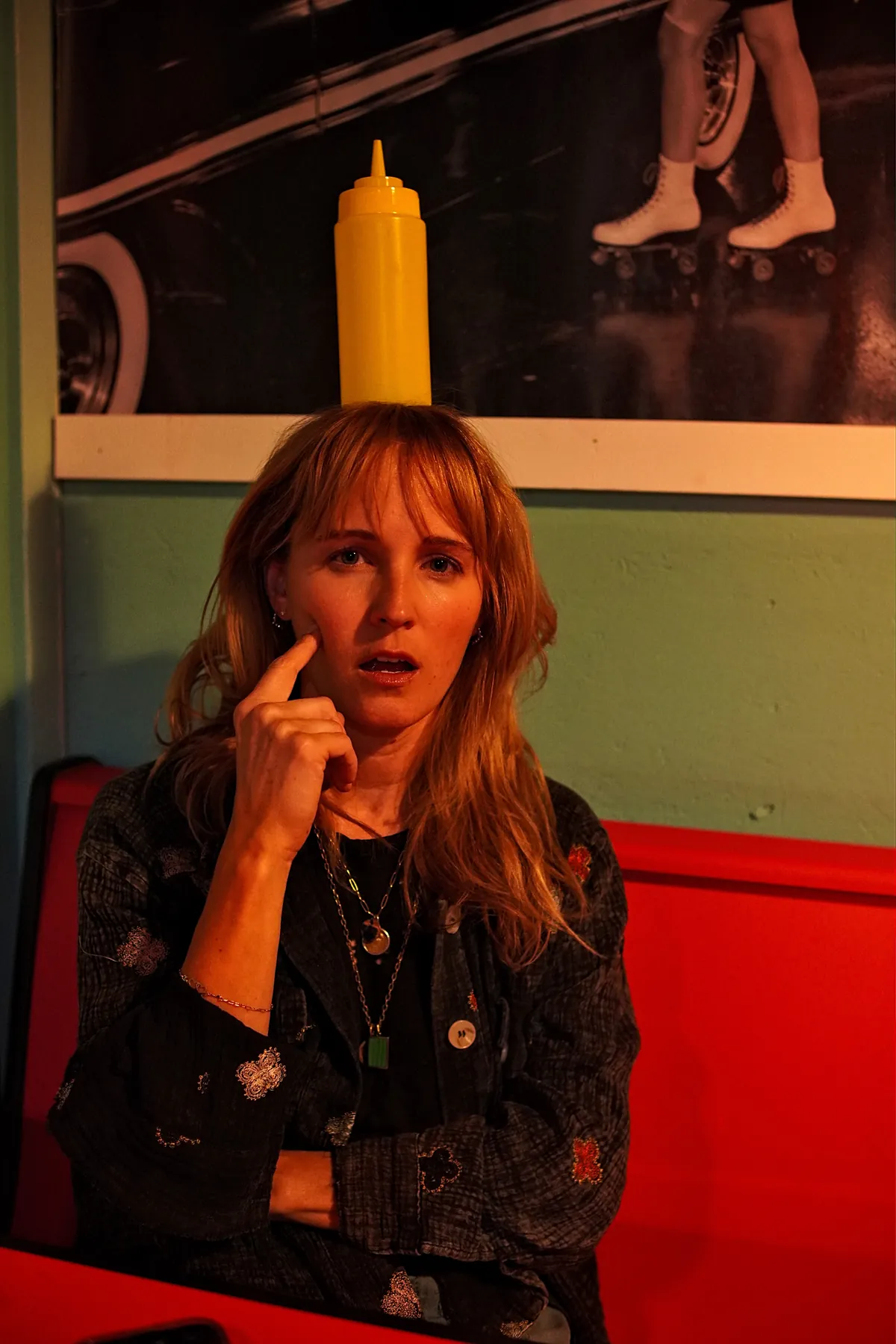 Warm portrait of a woman holding a cigarette